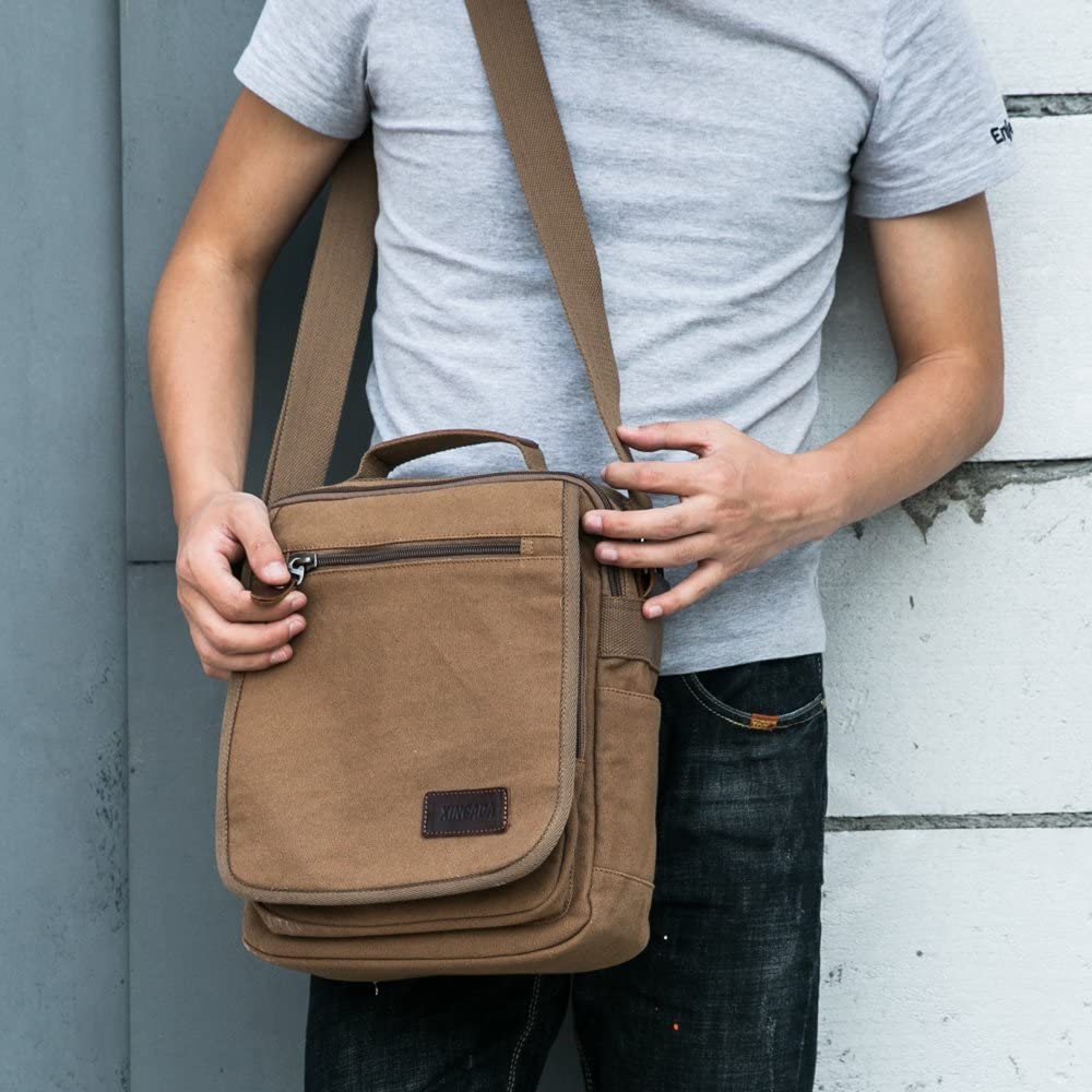XINCADA Mens Bag Messenger Bag Canvas Shoulder Bags Travel Bag Man Purse Crossbody Bags for Work Business - Image 7